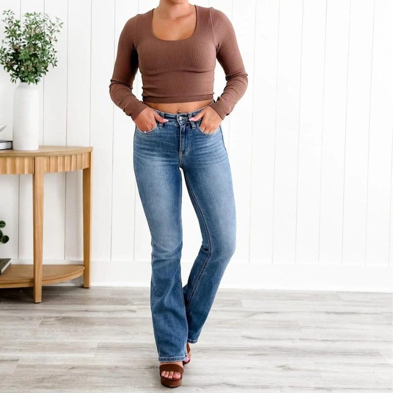 Dailyn - jean denim à jambe large élastique