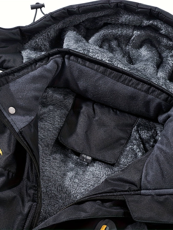 Veste d'hiver pour hommes avec poche à rabat en polaire à fermeture à bouton chaud | Parfait pour les activités de plein air