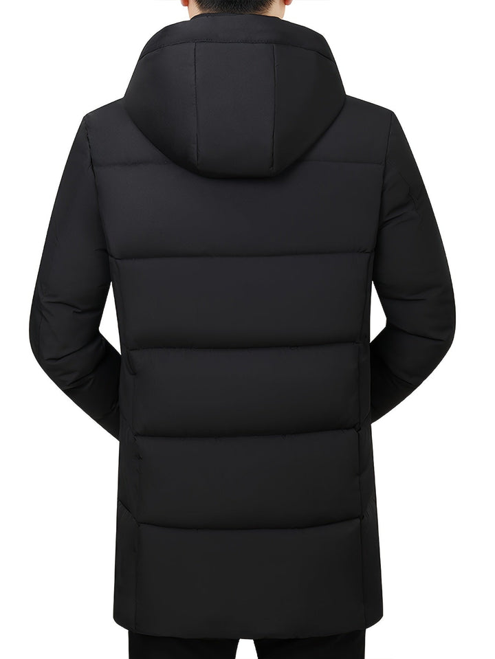 Veste d'hiver homme avec capuche – Veste matelassée chaude, coupe-vent et imperméable avec fermeture éclair et poches