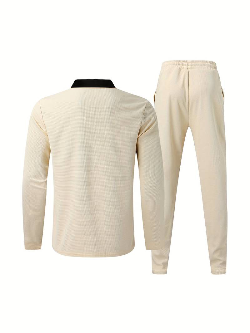Ensemble pour homme en deux pièces – Ensemble de loisirs et survêtement d'entraînement à col montant à la mode