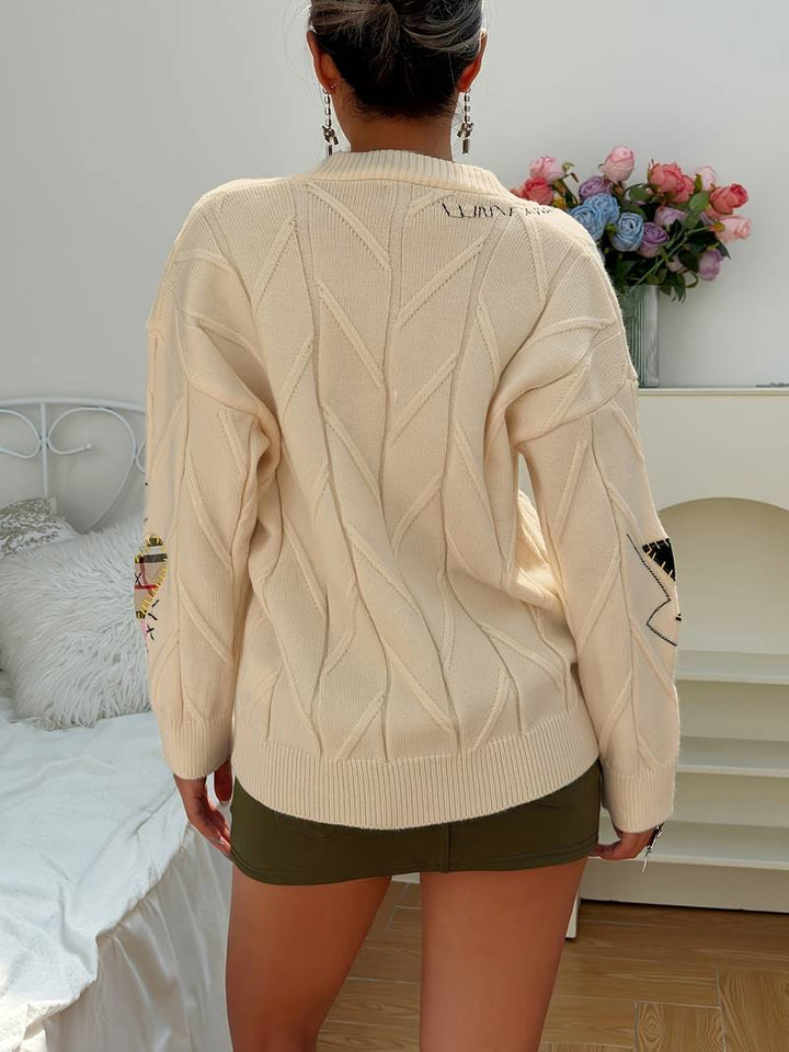 Emily - pull en maille élégant avec broderies