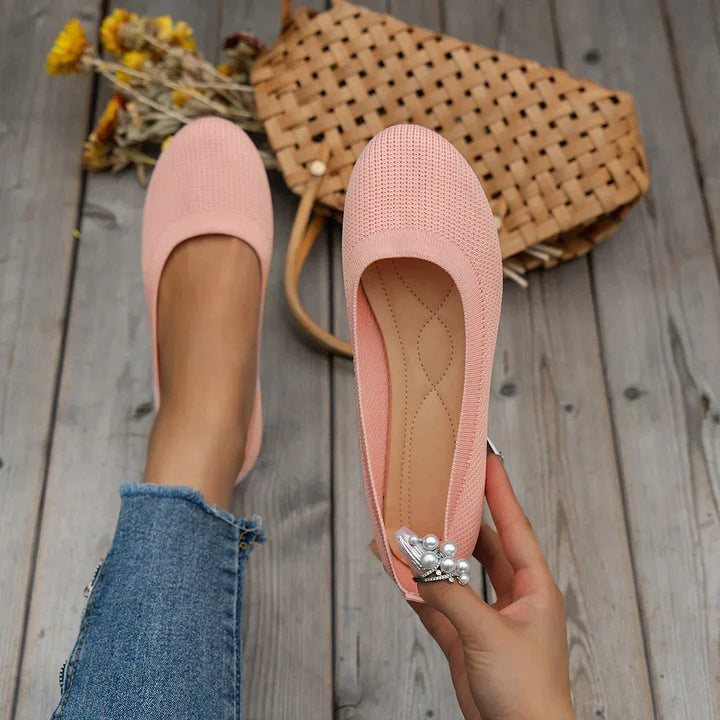 Damen Ballerinas aus Strick – Bequeme Slipper mit runder Spitze & flacher Sohle