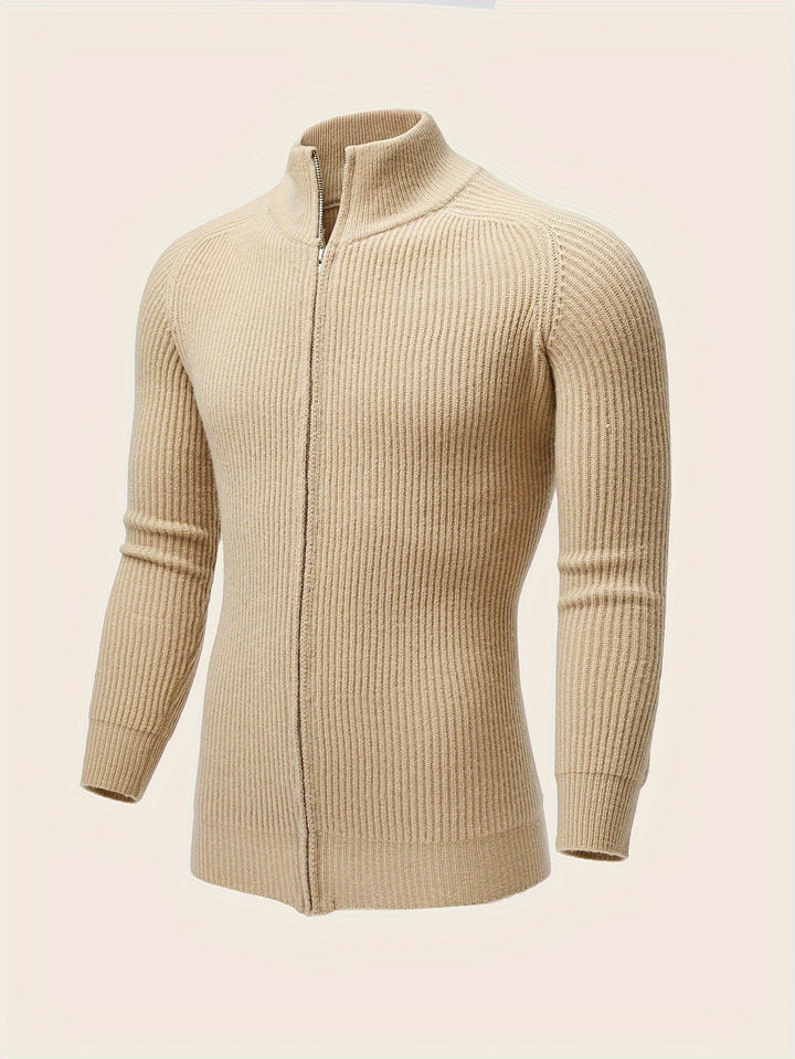 Eddy - Pull homme cardigan en tricot avec fermeture éclair