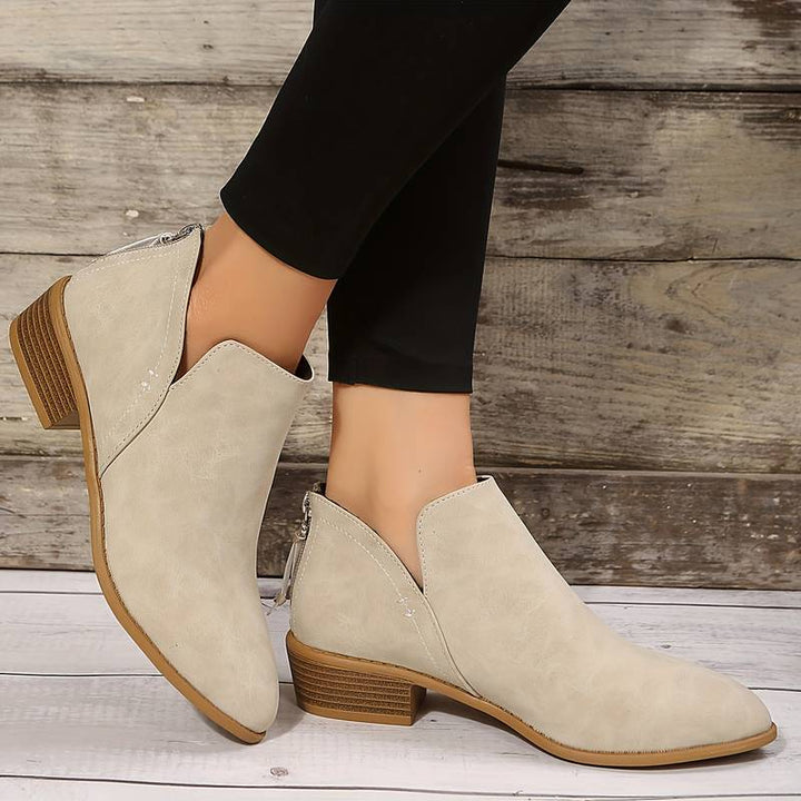 Bottines pour femmes à talon bloc – Bottes Chelsea élégantes avec fermeture éclair