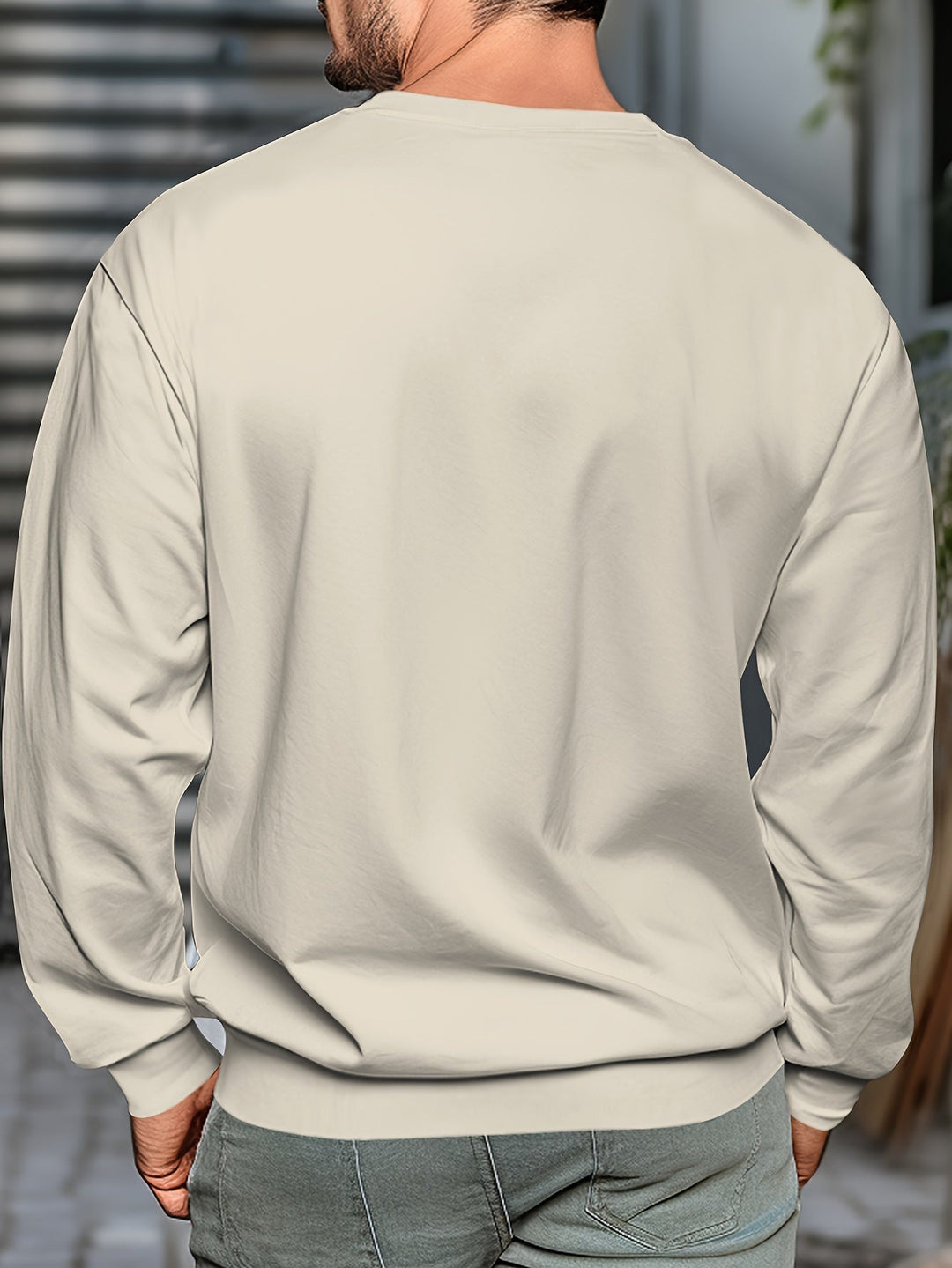 Lässiger Vintage Print Baumwolle Fleece Sweatshirt für Männer | Ideal für Alle Jahreszeiten