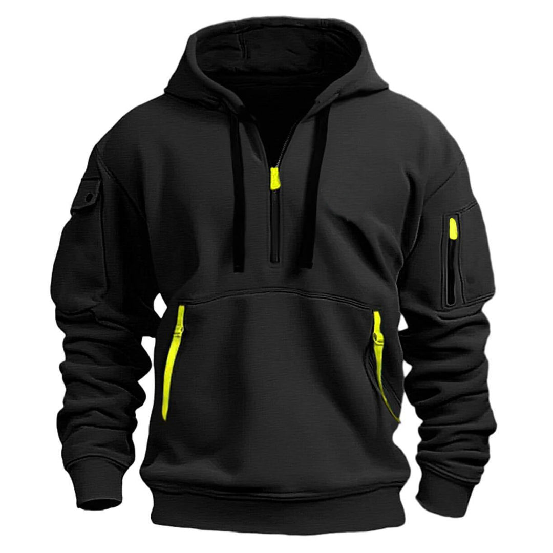 Sweat à capuche homme avec poches zippées – Pull streetstyle avec capuche et design utilitaire