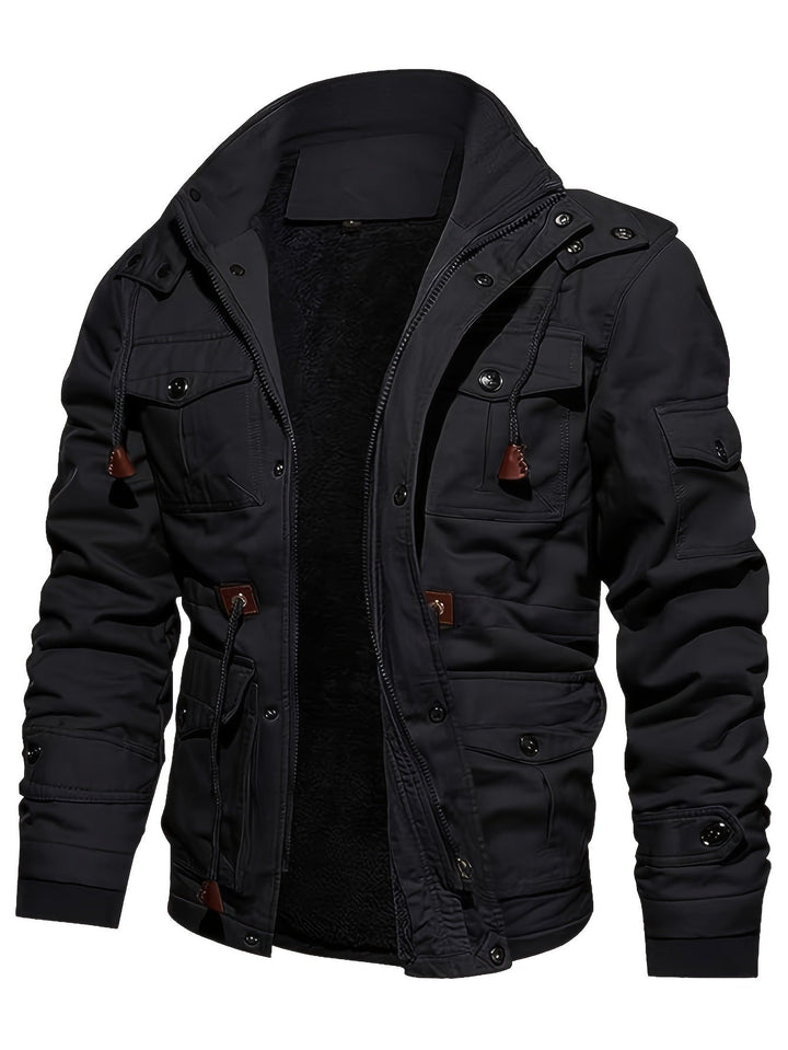 Veste cargo à capuche en polaire chaude tactique pour hommes | Parfaite pour les activités de plein air