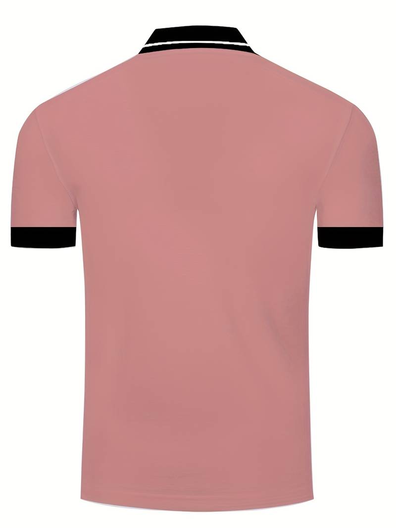 Polo homme avec col contrasté et broderie logo – Polo manches courtes pour loisirs, business casual et tenues d'été