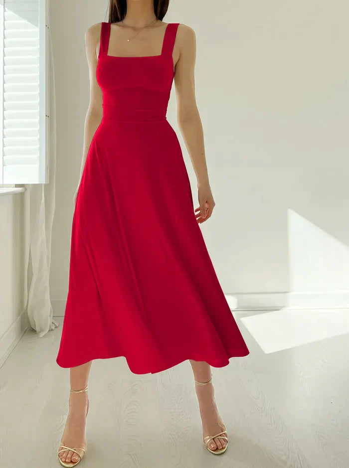 Seline - Nouvelle robe mini slim fit à larges bretelles épaisses pour l'été 2024