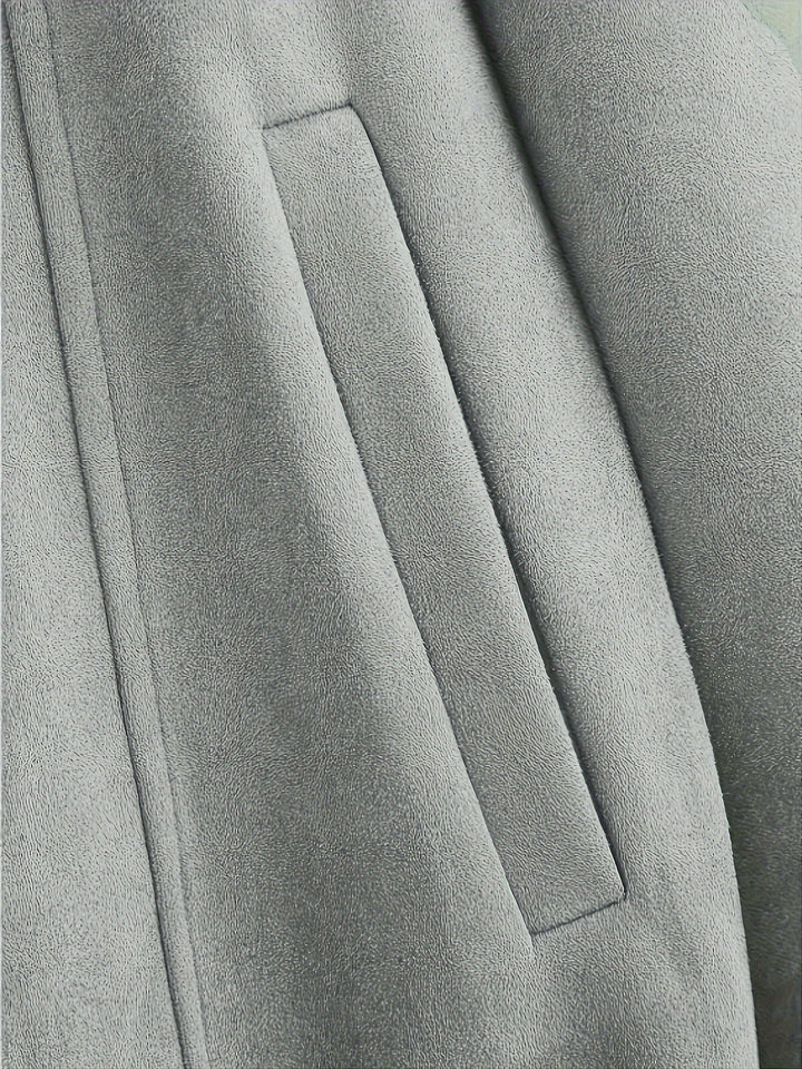 Stilvolle Einfarbige Warme Fleece Bedruckte Winterjacke Für Herren | Ideal für Winter