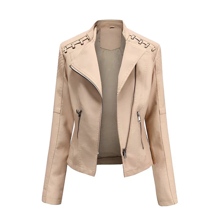 Arline - veste en cuir PU avec fermeture à glissière
