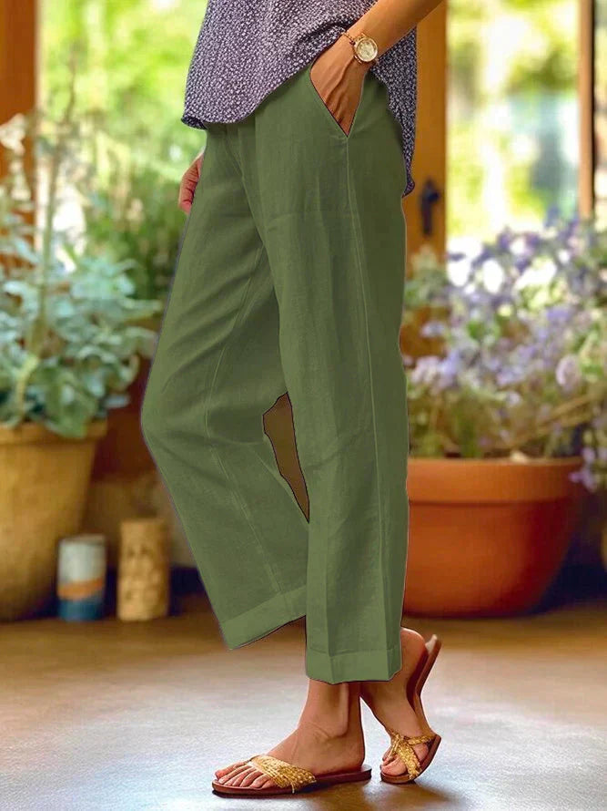 Taryn - Pantalon - Classique - Lin, Design Polyvalent - Adapté au Quotidien pour Femmes