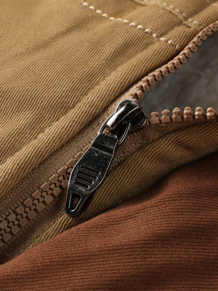 Del - Veste d'hiver chaude en laine d'agneau pour hommes