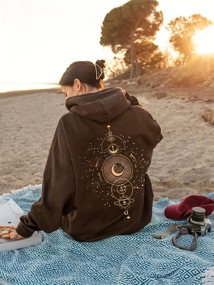 Lässiger Pullover-Hoodie mit Backprint und Kapuze für Women | Perfekt für Casual Days
