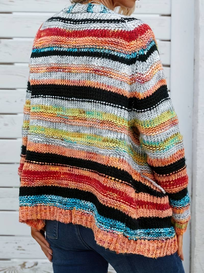 Joy - elegant multicolored knit cardigan
