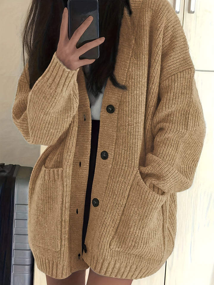 Elegant warm cotton knit cardigan for women | Ideal for winter