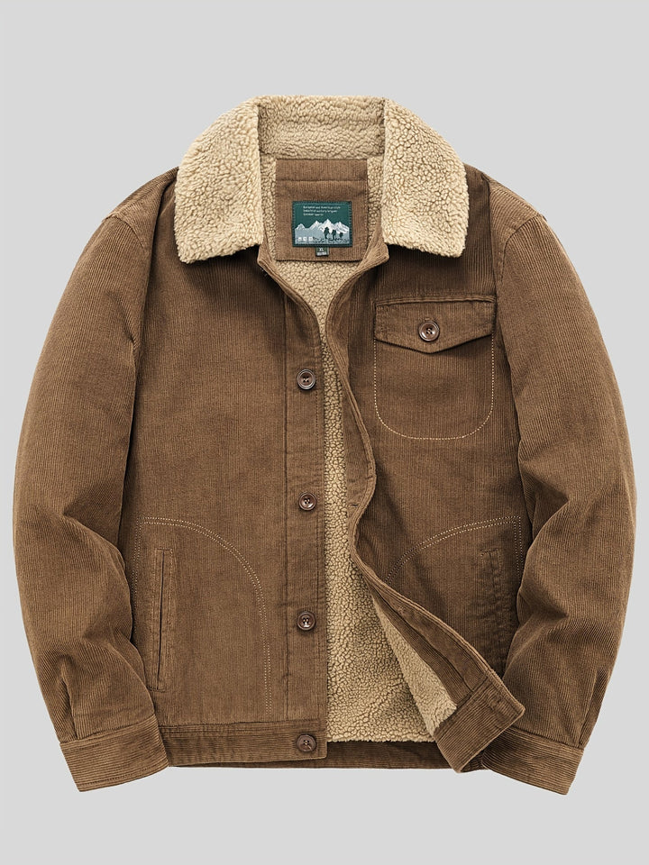 Veste d'extérieur légère en polaire chaude avec boutons et poche poitrine pour hommes | Parfait pour les activités de plein air