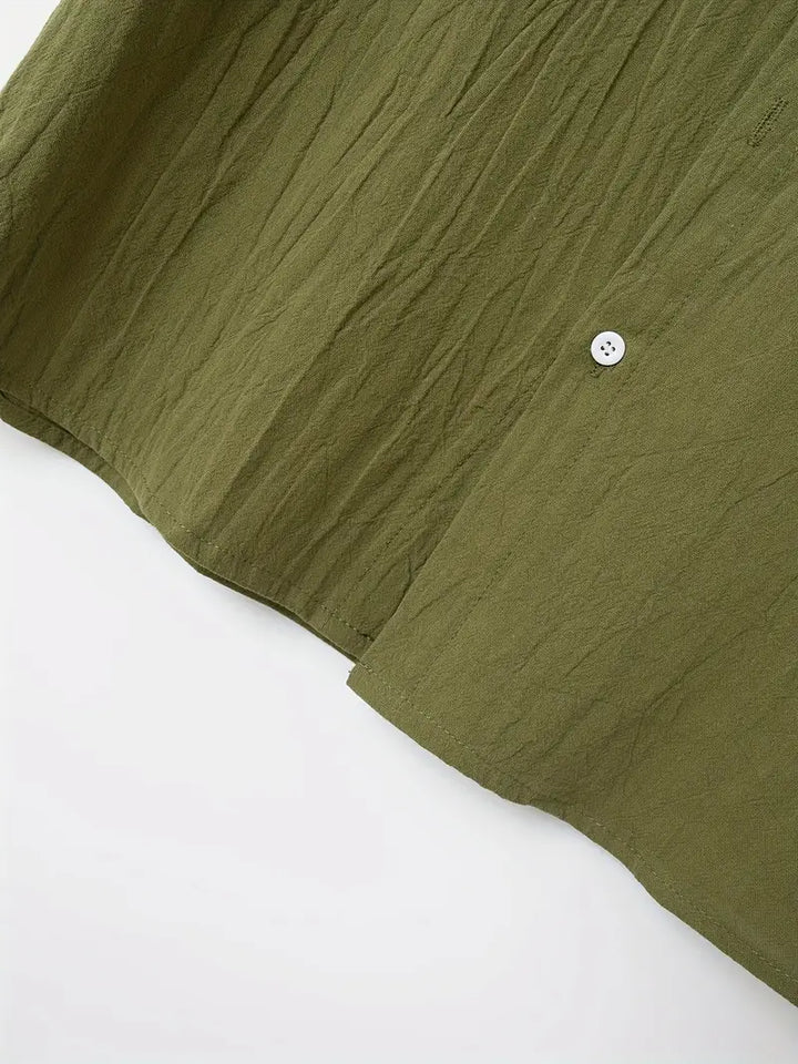 Kurzarm Herrenhemd mit Knopfleiste – Slim Fit Sommerhemd mit Kragen – Klassisches Freizeithemd für Alltag, Büro & Urlaub