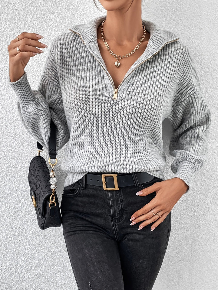 Enid - Lässiger Pullover mit Reißverschluss Damen