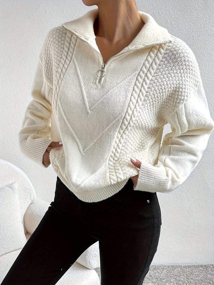 Madeleine - Maglione casual con cerniera per donna
