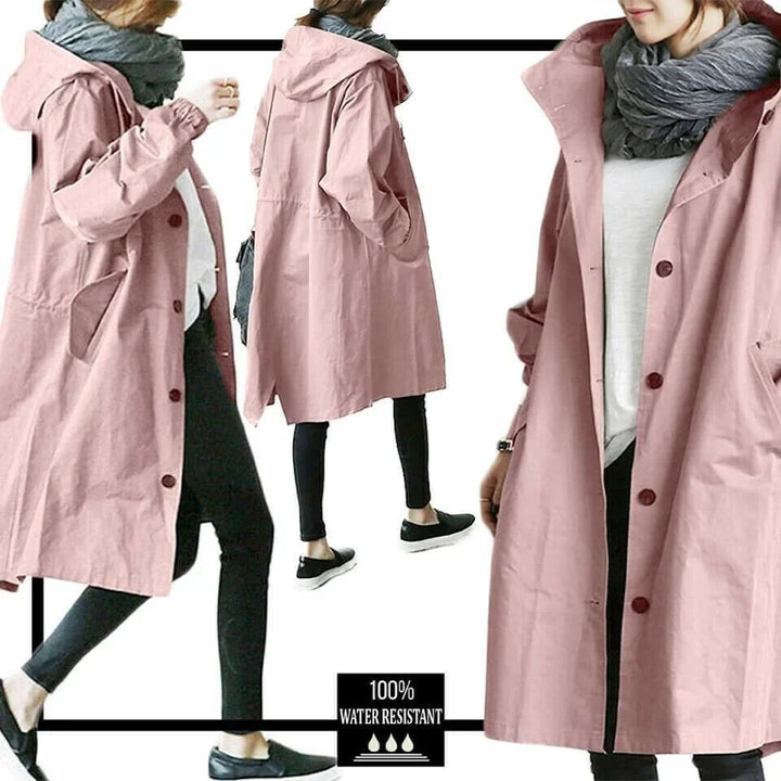 Veste coupe-vent imperméable à capuche surdimensionnée