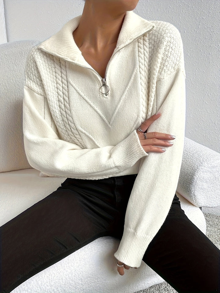 Madeleine - Maglione casual con cerniera per donna