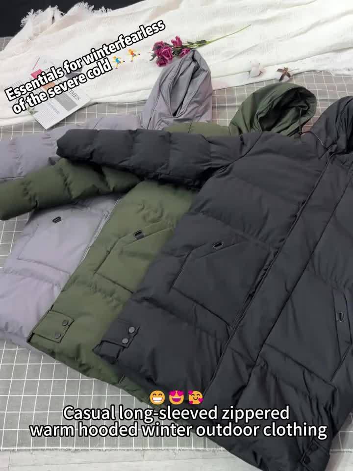 Veste d'hiver pour homme avec capuche – Veste matelassée chaude et doublée avec fermeture éclair et poches