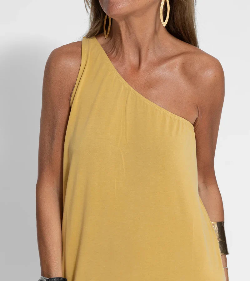Abito lungo monospalla da donna – elegante vestito estivo per spiaggia e sera