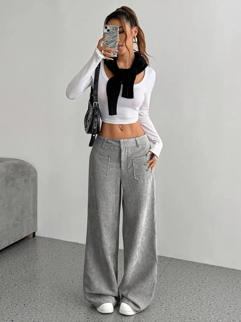 Makara – Pantaloni a cordoncino con gamba larga