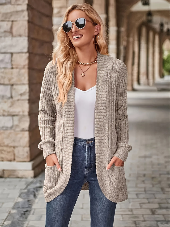 Lässiger warmer Fleece-Strickwaren-Cardigan für Damen | Perfekt für lässige Tage