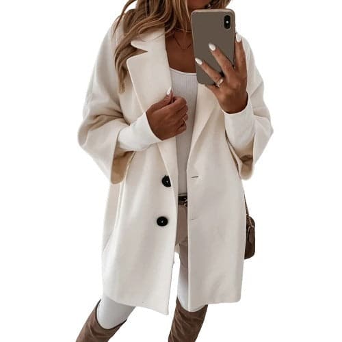 Catherine - Elegante cappotto doppio bottone morbido