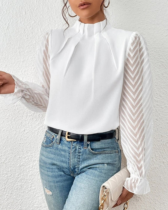 Felicity - Elegant top with ruffle sleeves for women