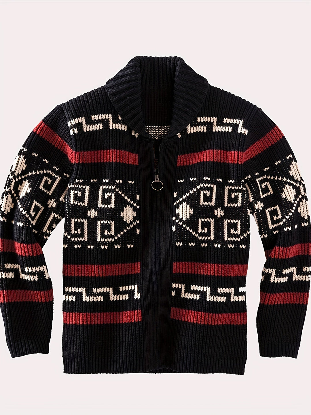 Rickie - Cardigan da uomo casual con cerniera lampo