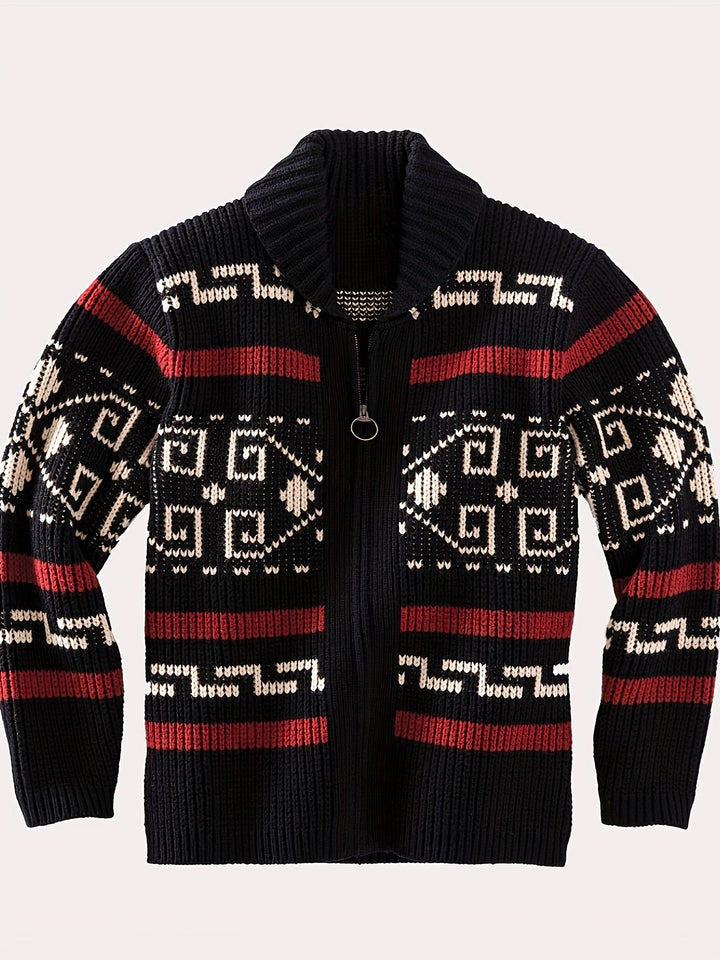Rickie - Cardigan da uomo casual con cerniera lampo