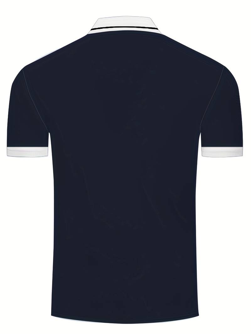 Polo homme avec col contrasté et broderie logo – Polo manches courtes pour loisirs, business casual et tenues d'été