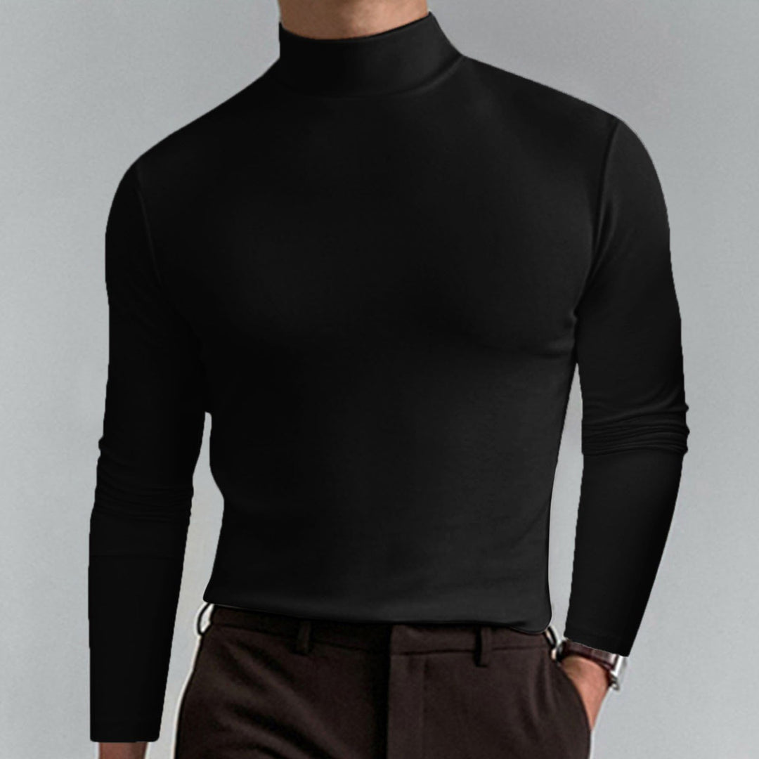 T-shirt a manica lunga slim fit da uomo con collo alto