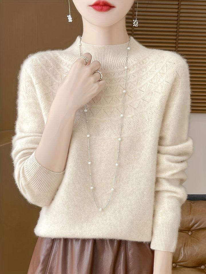 Ausschnitt Wollstrickpullover Pullover Damen | Für den Alltag
