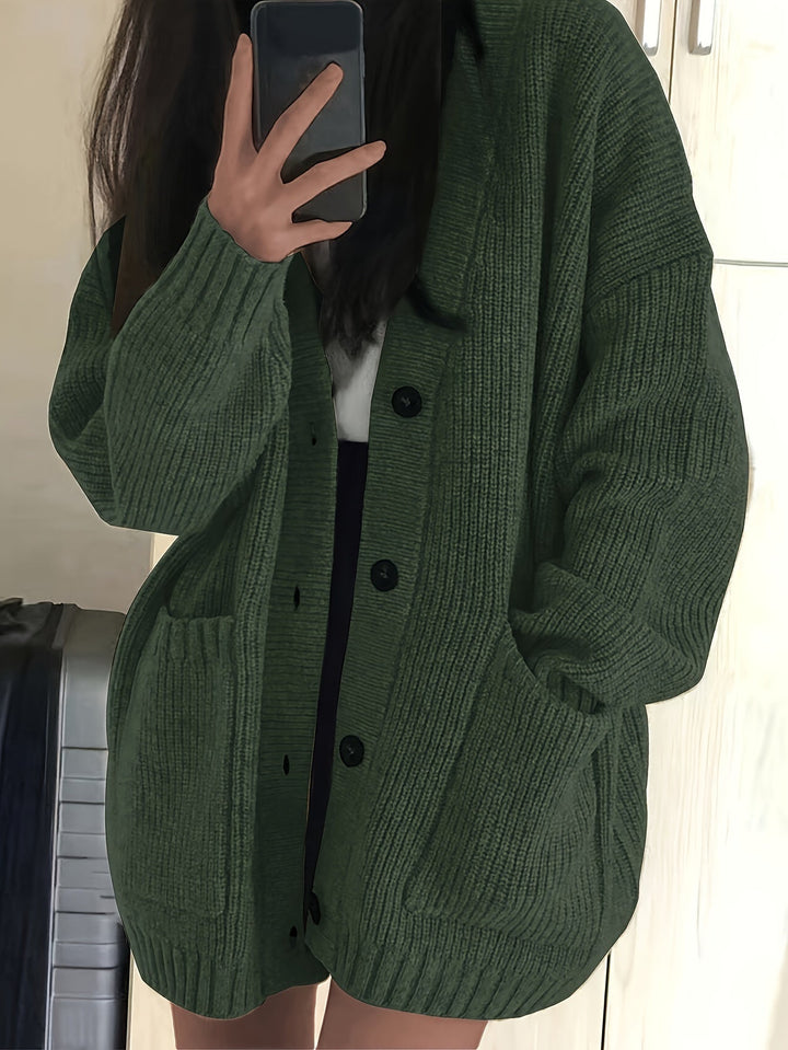 Elegant warm cotton knit cardigan for women | Ideal for winter