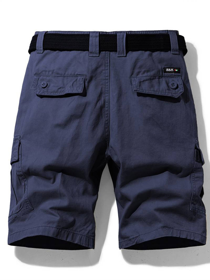 Shorts cargo homme avec ceinture – Pantalon de loisirs fonctionnel avec poches latérales & fermeture éclair pour l'été & l'extérieur