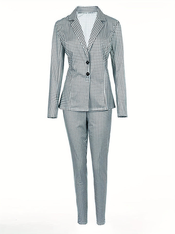 Stilvolles Karo Muster Zweiteiliges Outfit Set Für Damen | Perfekt für Legere Tage
