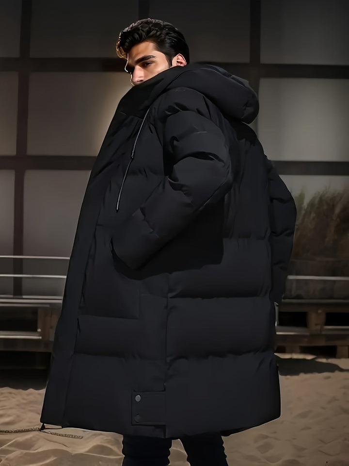 Veste d'hiver pour homme avec capuche – Veste matelassée chaude et doublée avec fermeture éclair et poches