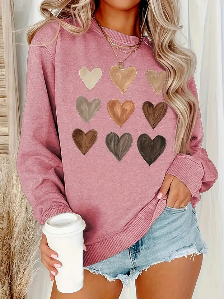 Vibrazioni dolci stampa cuore spalla cadente