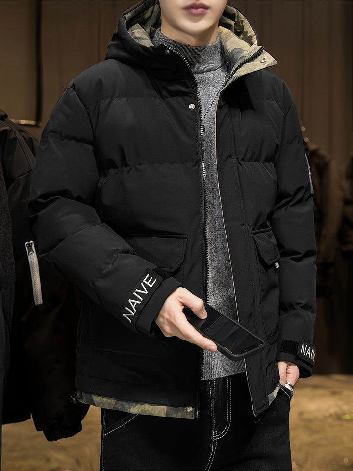 Veste d'hiver à capuche camouflage élégante pour hommes | Parfaite pour les activités de plein air