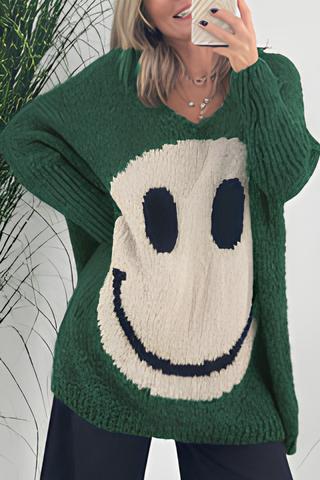 Shang - Pull à manches longues élégant avec smiley pour femmes