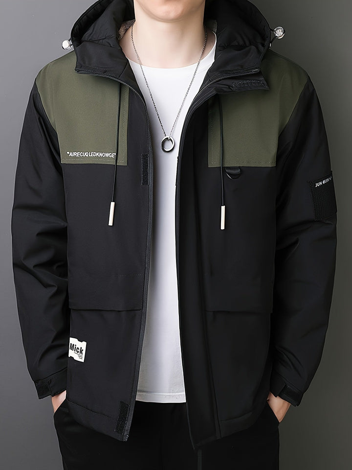 Veste de transition pour hommes – Veste streetwear coupe-vent avec capuche et poches utilitaires