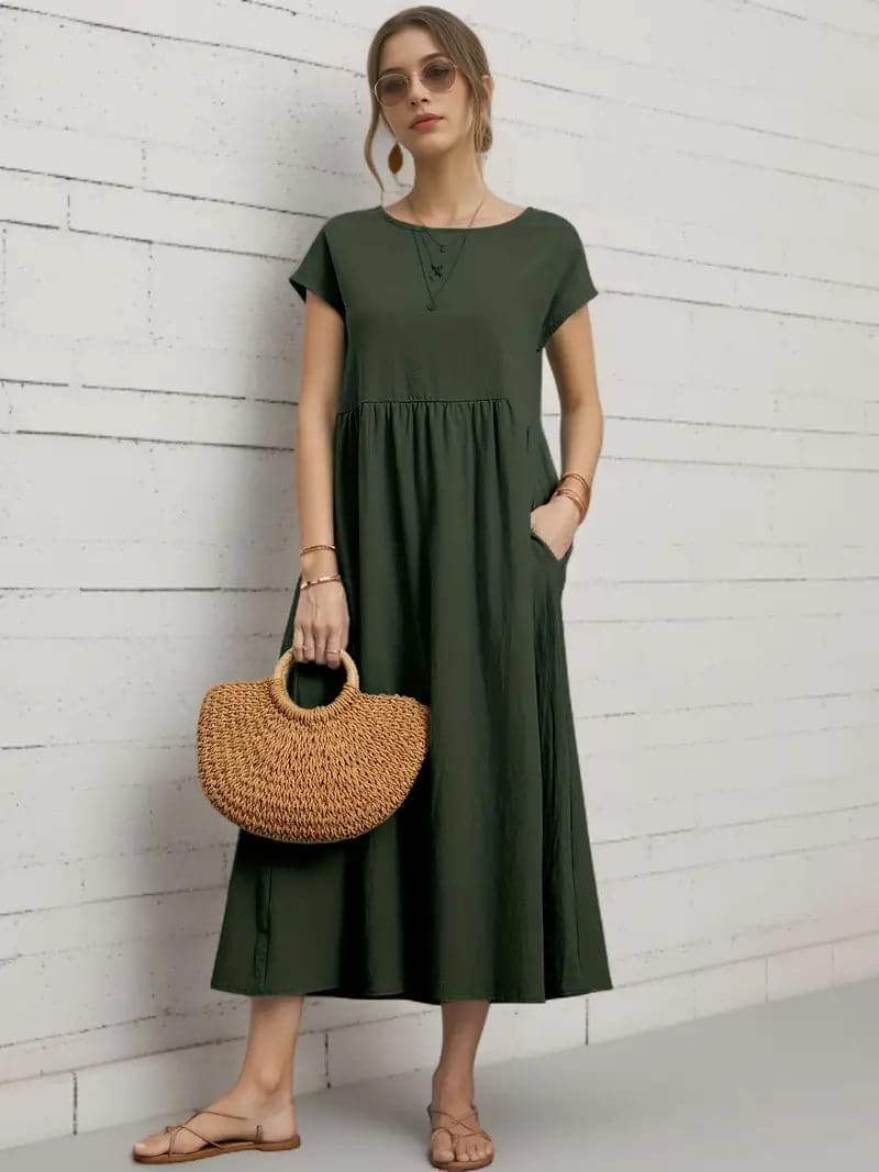 Robe Midi Classique – Élégance et Confort au Quotidien