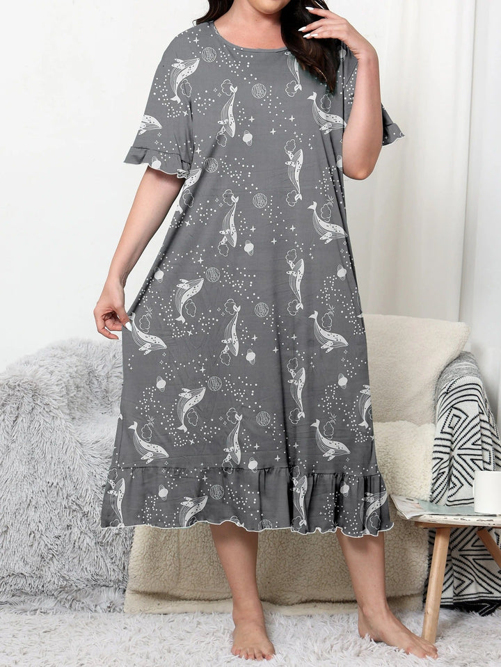 Magdalena – Chemise de nuit confortable avec imprimé baleine