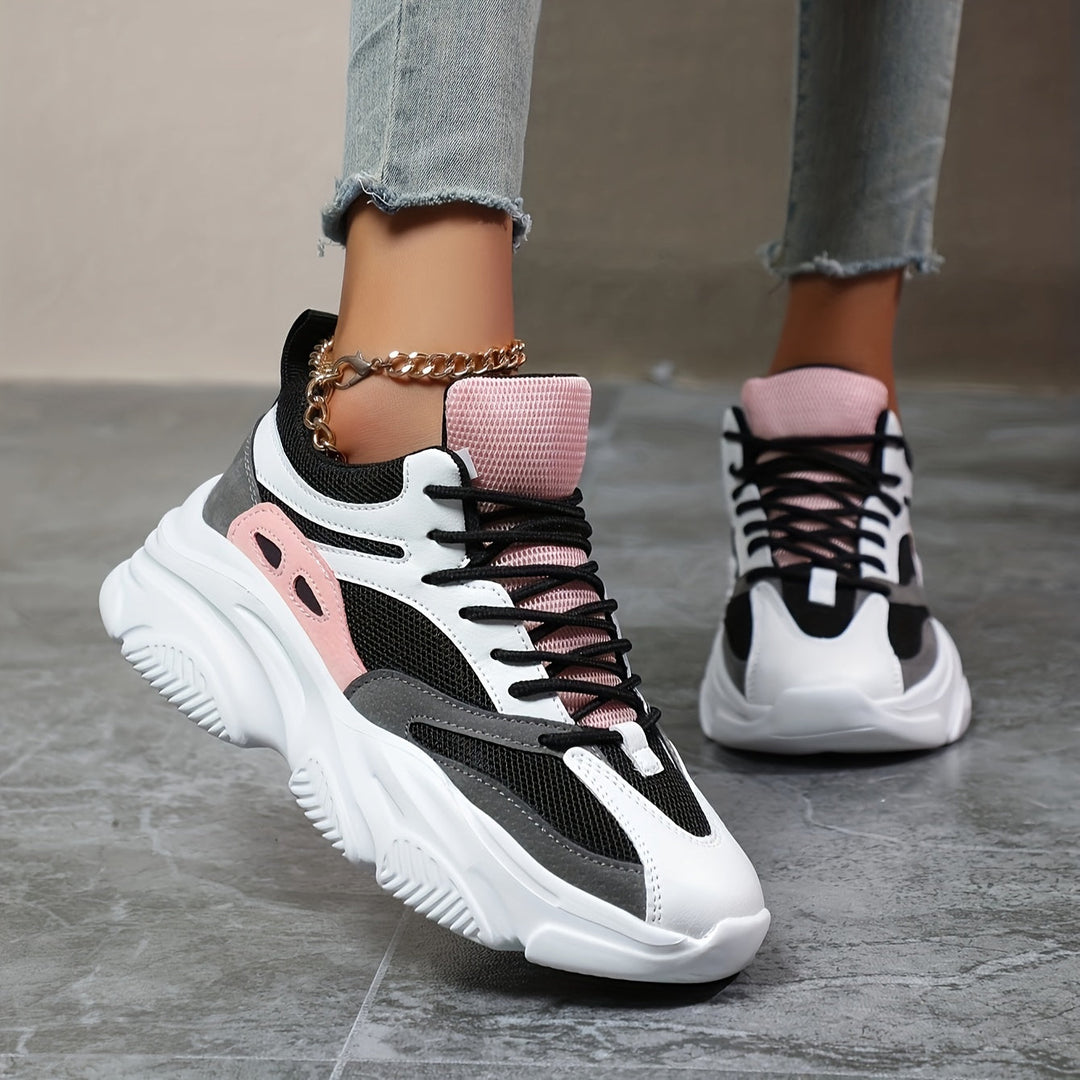 Stylische dicke Sohle mit Stoßdämpfung, Chunky-Sneaker für Damen | Perfekt für den Alltag