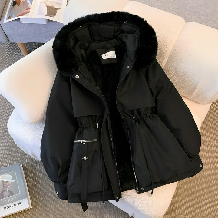 Parka invernale caldo e alla moda con pelliccia vegana per donna | Perfetto per attività all'aperto