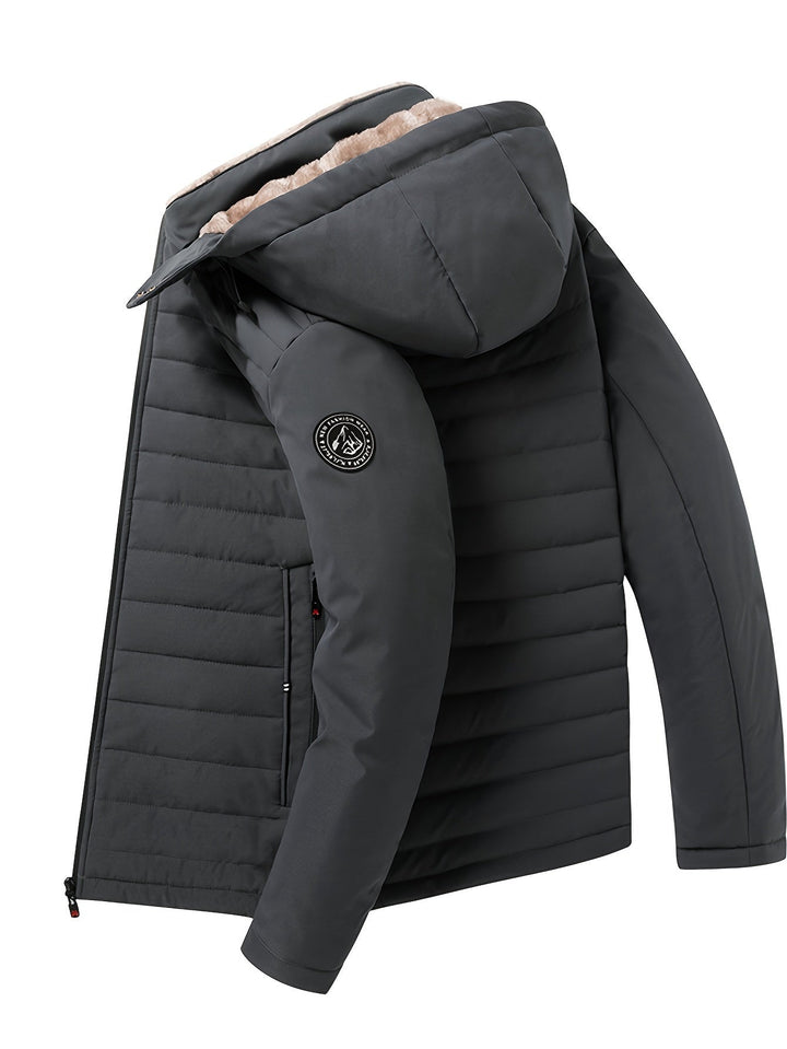 Britt - Giacca invernale elegante per uomo - Calda giacca in pile imbottita con cappuccio